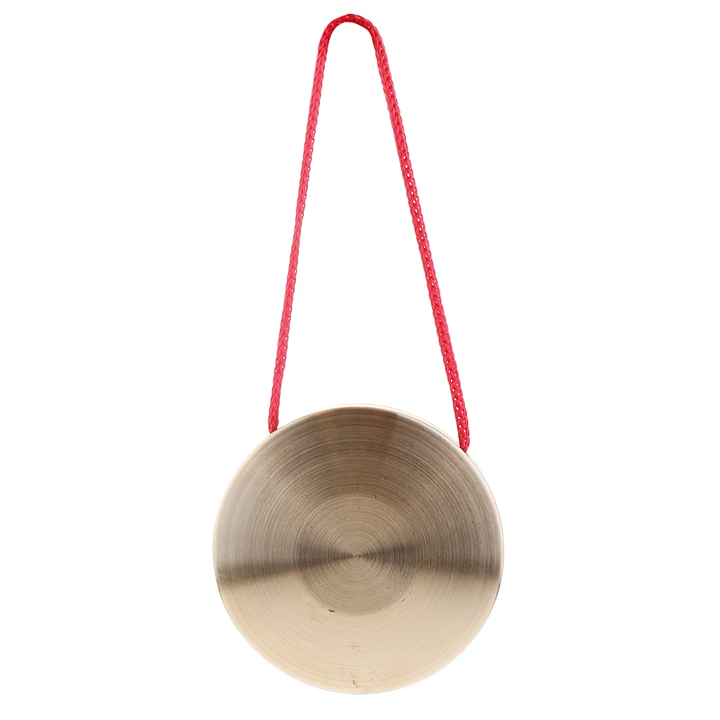 Wind Gong with Red Rope Hand Cymbals Mini for Kids Children Rhythm Training Percussion Musical Instruments