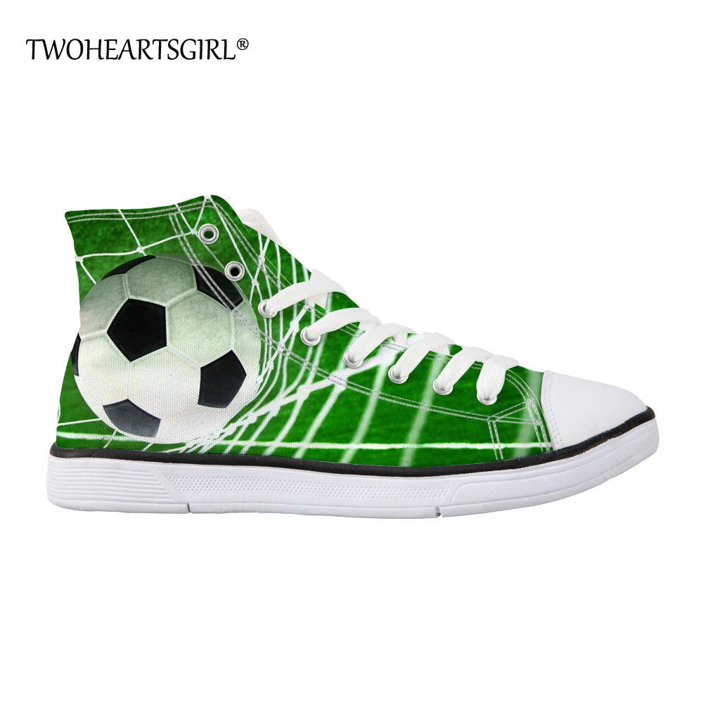 

Twoheartsgirl Foot Ball Design Teenager Students Canvas Shoes High Top Girls Vulcanized Shoes Casual Women Ankle Canvas Shoes