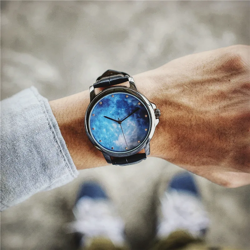 

BGG brand Starry sky men Business Quartz watch students sport Military Watch Leather Strap army wristwatch male Casual clock