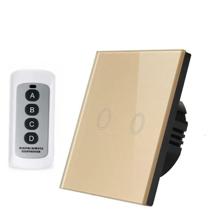 

EU Standard Remote Wall Light Switch, AC 170~240V Wall Light Remote Touch Switch With Mini Remote Controller
