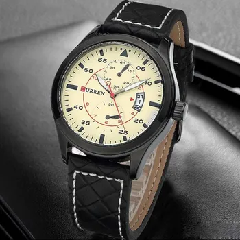 

CURREN Fashion Quartz Watch Men Auto Date Casual Black Leather Wrist Watch Male Clock for Men Relogio Masculino Gift 8151