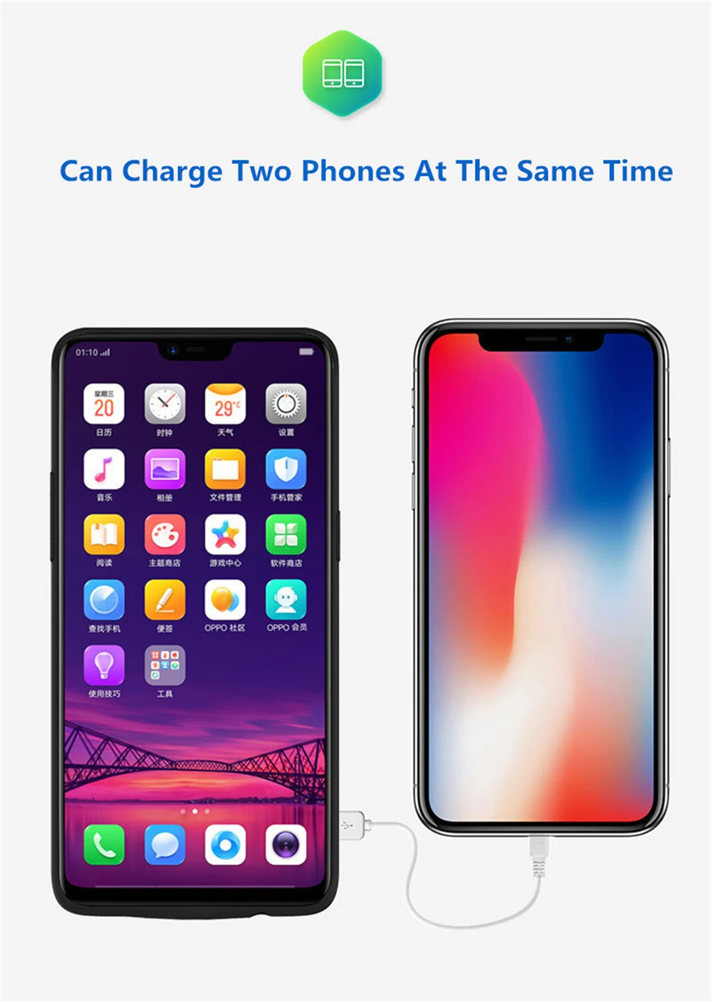 Kqjys 6800mah Case de Carregamento da Bateria Externa para Oppo A7x Case da Bateria Banco de Potência Portátil Carregador de Bateria Cases para Oppo A7x Estojos p/ carregador de bateria 9 externa para oppo a7x caso da bateria