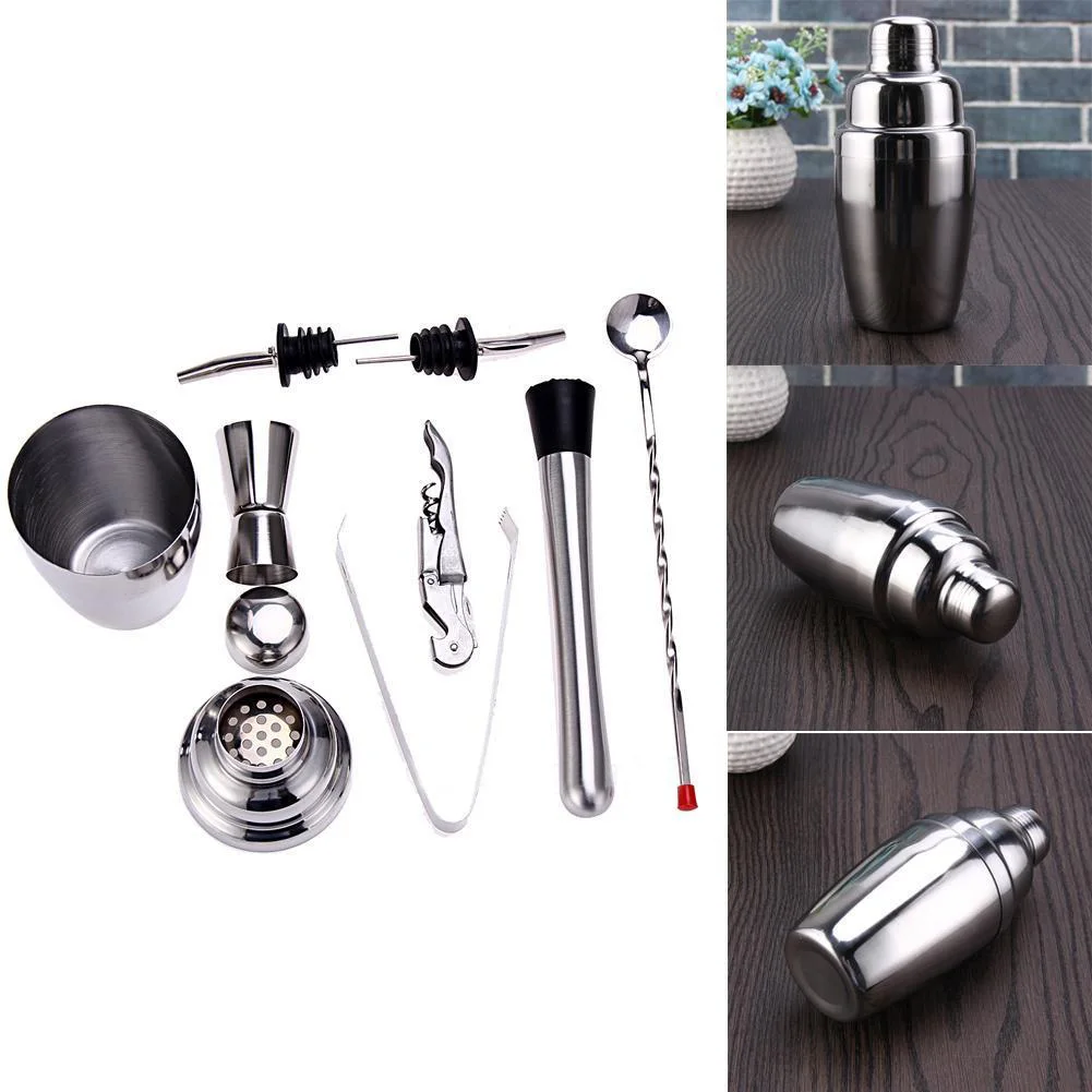 

Drinks Shaker Mixer Cocktail Drink Stainless Steel Bartender 8pcs/Set Practical