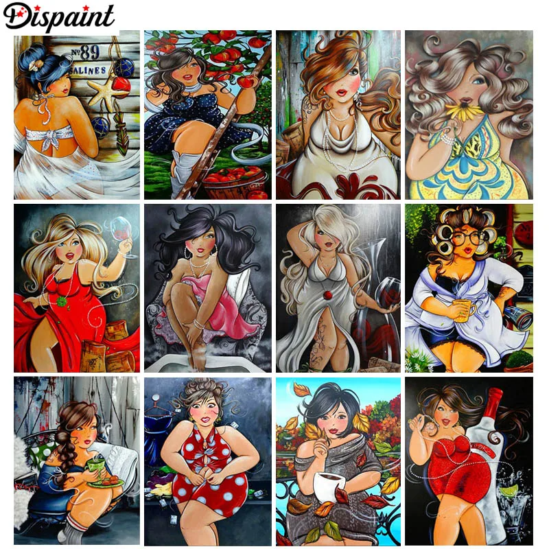 Dispaint 5D алмазная Алмазная вышивка мультфильм женщина полностью