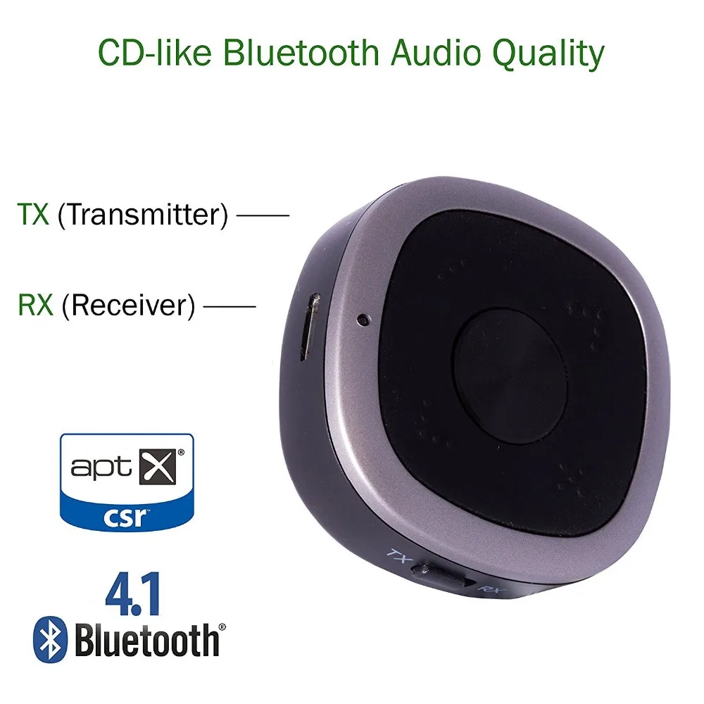 APT X 2in1 Bluetooth 4.1 Audio transmitter&Receiver for Sound System