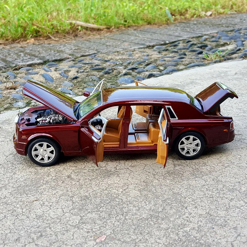 1:24 из сплава Rolls Royce Phantom удлиненные игрушки литые под давлением модели автомобилей металлические машины мини мальчик подарочная коллекция для детей