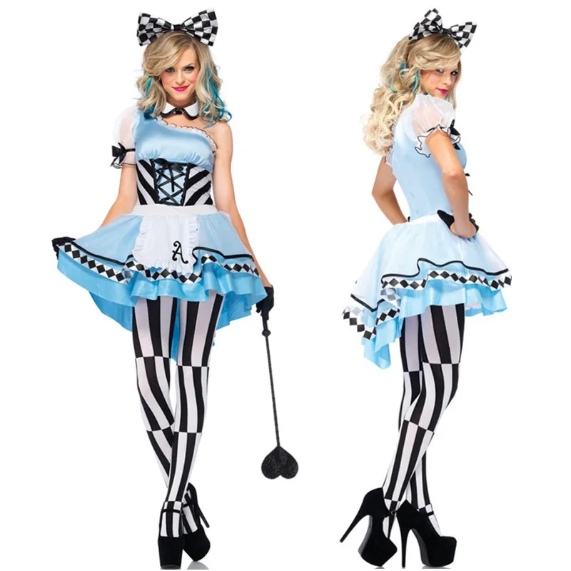 

Alice In Wonderland costume for women adult alice cosplay costume blue fancy dress fantasy women party costumes wholesale