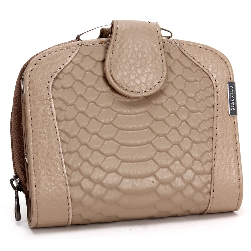 

New 2018 Fashion Brand Women Wallets Cow Leather Alligator Pattern Hasp Round Short Wallet Multifunction Female Small Purse