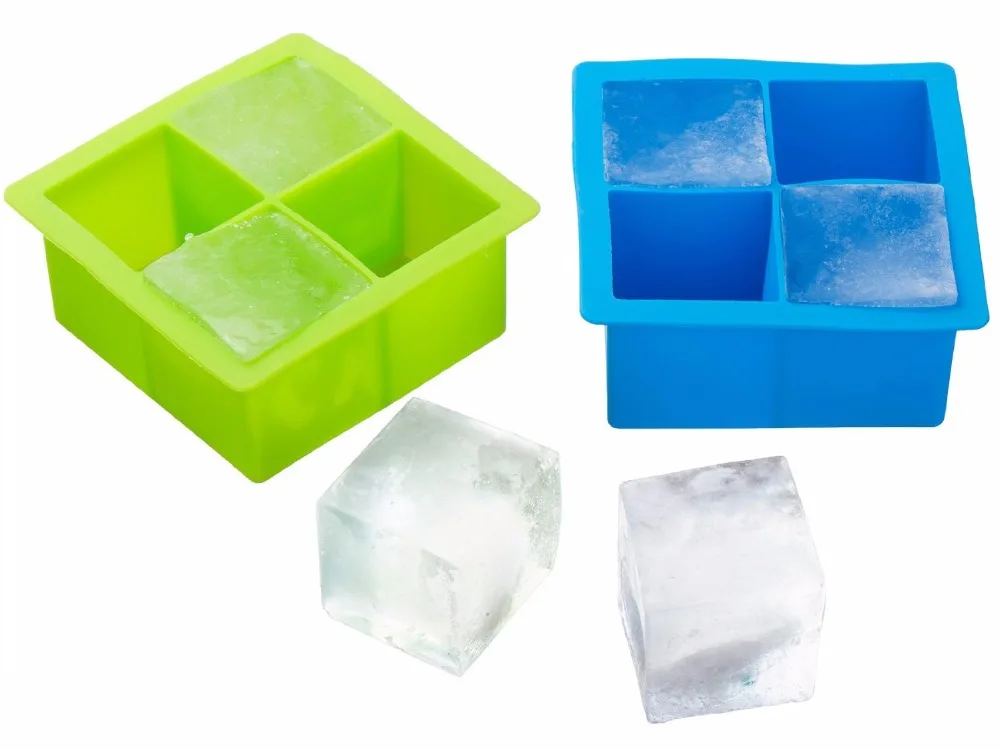 Small 4 cubes square Four lattice Silicone Ice Ball Maker Mold Silica gel ice lattice