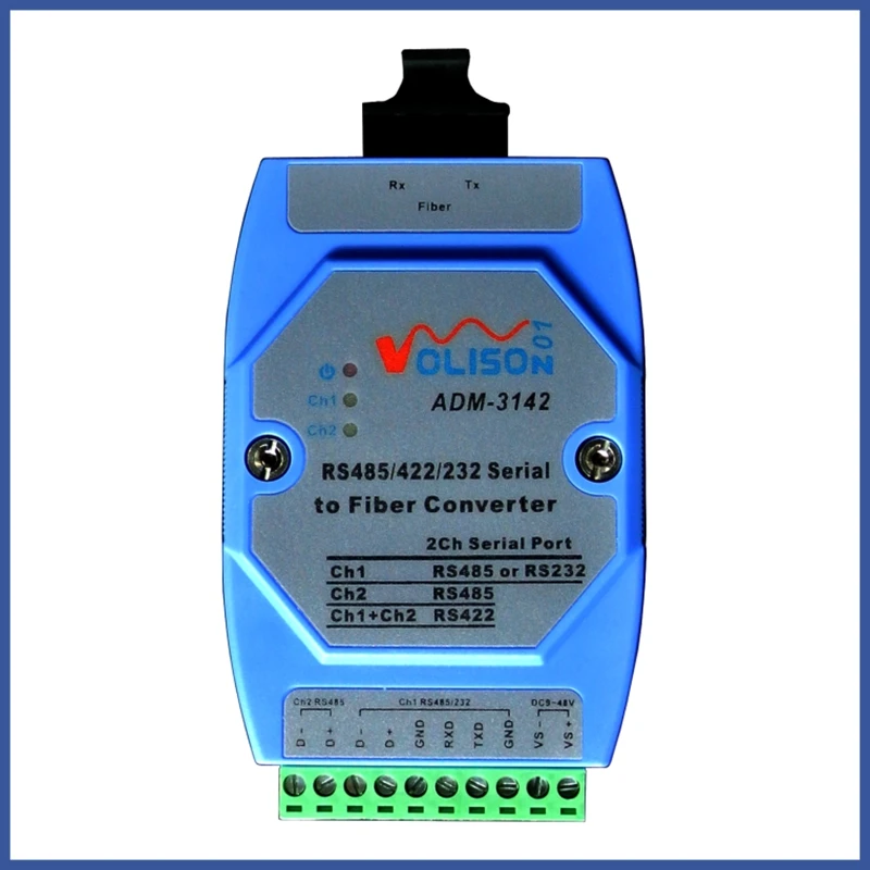 

ADM-3142-SC dual fiber industrial serial optical cat RS485/422/232 two-way data optical transceiver
