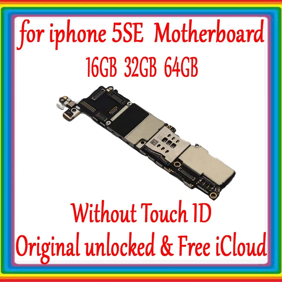 

100% Original unlocked for iphone SE Motherboard with Free iCloud,IOS System Mainboard for iphone 5SE Logic boards,No Touch ID