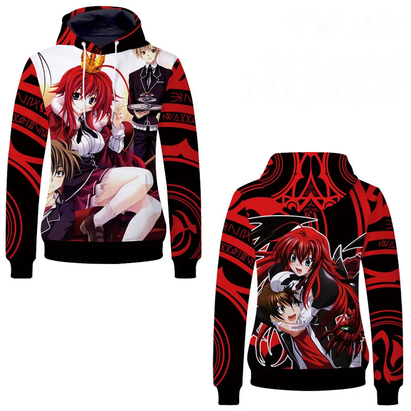 Высокая школа DXD Rias Gremory Himejima Akeno пуловер с капюшоном для косплейный костюм с капюшоном мужская и женская куртка Повседневная Толстовка уличная