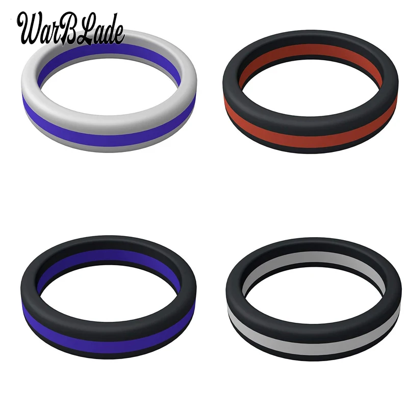 WarBLade Colorful Three Layered Silicone Ring For Men Women Wedding Rings Hypoallergenic Crossfit Flexible Rubber Finger Ring