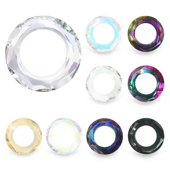 

30pcs/pack 8-10MM Round Shape Chameleon angle rings glass Cosmic Ring crystal rhinestone for Women jewelry ,Nail Art Decoration