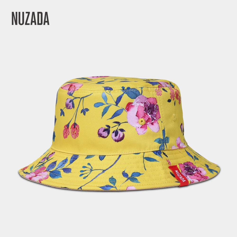 NUZADA HD الطباعة جهين يمكن ارتداؤها صياد القبعات النساء زوجين قبعة بحافة الصيف الخريف الربيع قبعات
