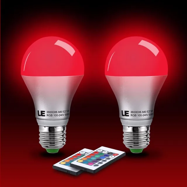 Le Pack Of 2 Units Remote Controlled Color Changing A19 5w Led Light Le Pack Of 2 Units Remote Controlled Color Changing A19 5w Led Light Bulb 16 Choice E26 Base Christmas Festival Lamp