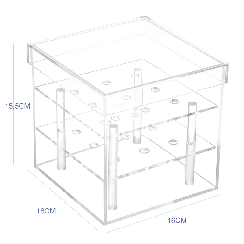 Водонепроницаемый прозрачный 25 отверстий без утечки акриловая Цветочная коробка водонепроницаемый 25 отверстий прозрачный цветок розы коробка с крышкой без утечки C217-3