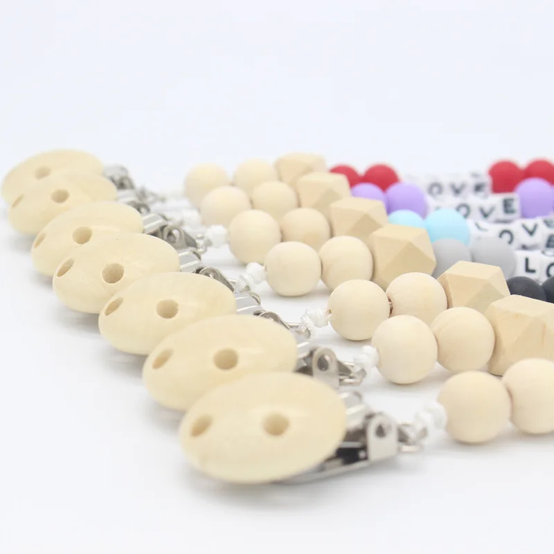 

High quality Baby Wooden Beads Toys Ring Chain Teether for Infant Nursing Silicone Teething Tooth Training Baby Care 35