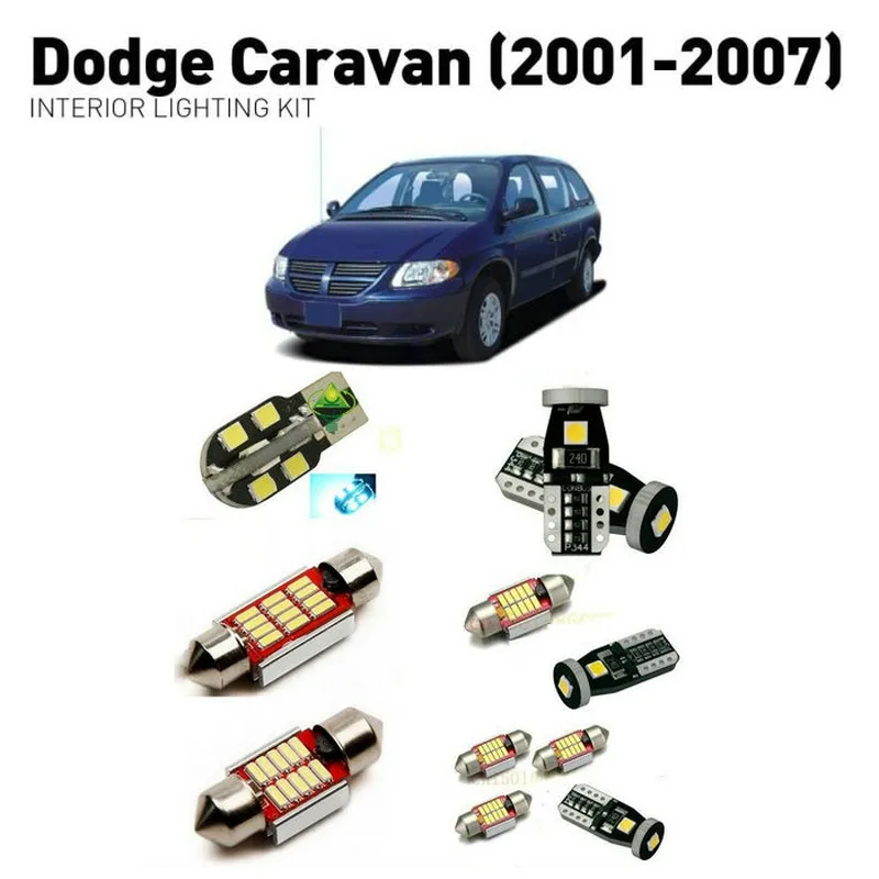 Светодиодные Внутренние огни для Dodge caravan 2001-2007 14 шт. светодиодные фонари для автомобилей комплект освещения автомобильные лампы Canbus