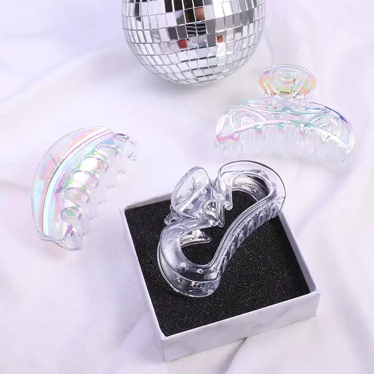 Fashion women lovely rainbow color transparent Hair claws girl/'s cute side clips