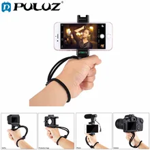 PULUZ F-Mount ручка для смартфона с ремешком на запястье, адаптер для крепления штатива и Холодный башмак для Led видео светильник и Microp