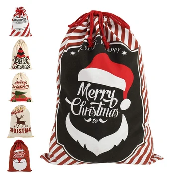 

New Christmas Gift Bags Santa Claus Xmas Tree Packing Bags Happy New Year 2020 Children Gift Bag Toys Storage Bag