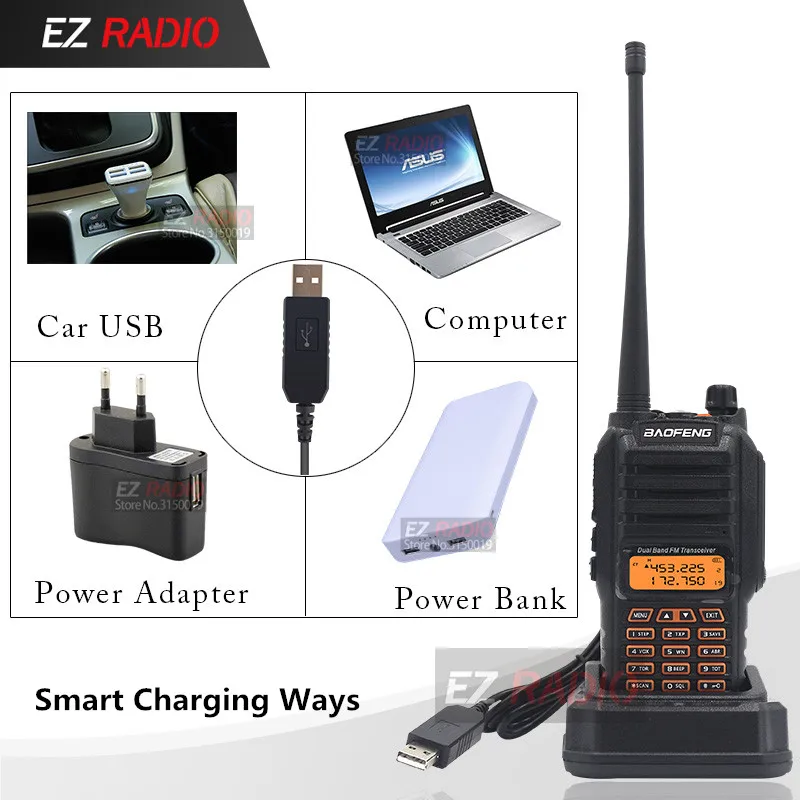 Baofeng UV 9R водонепроницаемый двухдиапазонный мобильный радио VHF UHF 8 Вт 5R рация 10 км