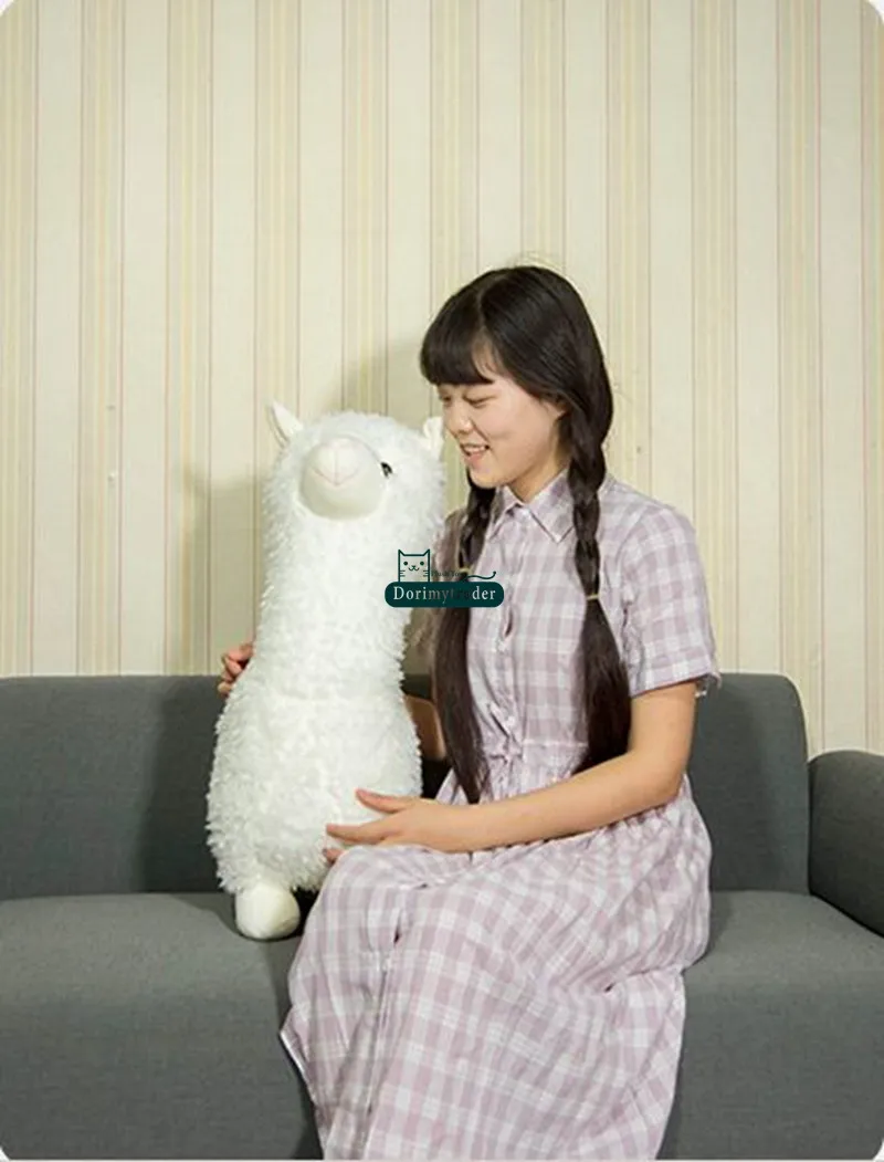 Dorimytrader 31'' 80cm  Lovely Alpaca Toy Large Stuffed Soft Plush Animal Sheep Alpaca Doll 3 Colors Free Shipping DY60916 (23)