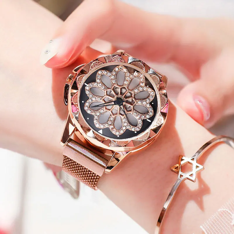 

Rotate Surface Luxury Women quartz Watches Magnet Buckle Ladies Watch Waterproof Fashion Casual Bracelet Female Wristwatch