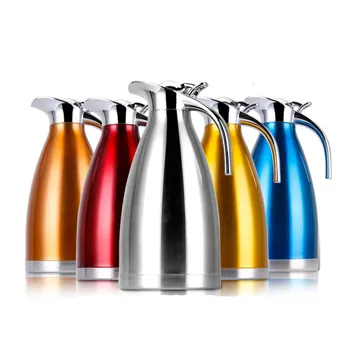 

5 Color 1.5L 2L Coffee Thermos Mug Stainless Steel Tea pot Vacuum Flasks Termos Cups Portable Garrafa Termica Thermo Red Thermos