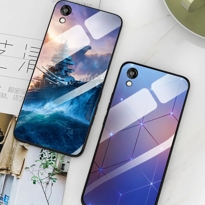Мягкий край задняя крышка чехол для huawei Honor 8S 5 71 &quotзакаленное стекло Бампер Y5 2019
