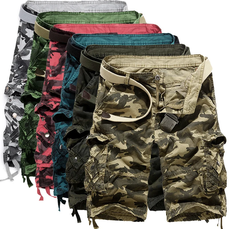 2017 Men Camouflage Cargo Shorts 2016 New Brand Male Army Loose Cargo ...