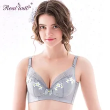 Realwill Пуш Ап женский бюстгальтер дамское нижнее белье Бралетт Кружева цветочные Бюстгальтеры на косточках цветочные Бюстгальтеры 3/4 чашка Femme Soutien Gorge