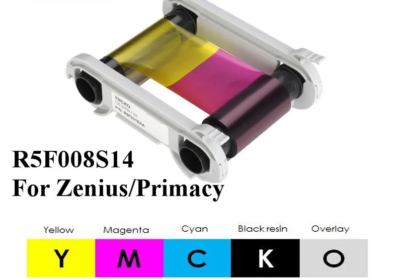 

Evolis R5F008S140 YMCKO ribbon cassette 300 prints 5 panels instand of R5F008S14 R5F008S141 for Zenius Primacy Zenius printer