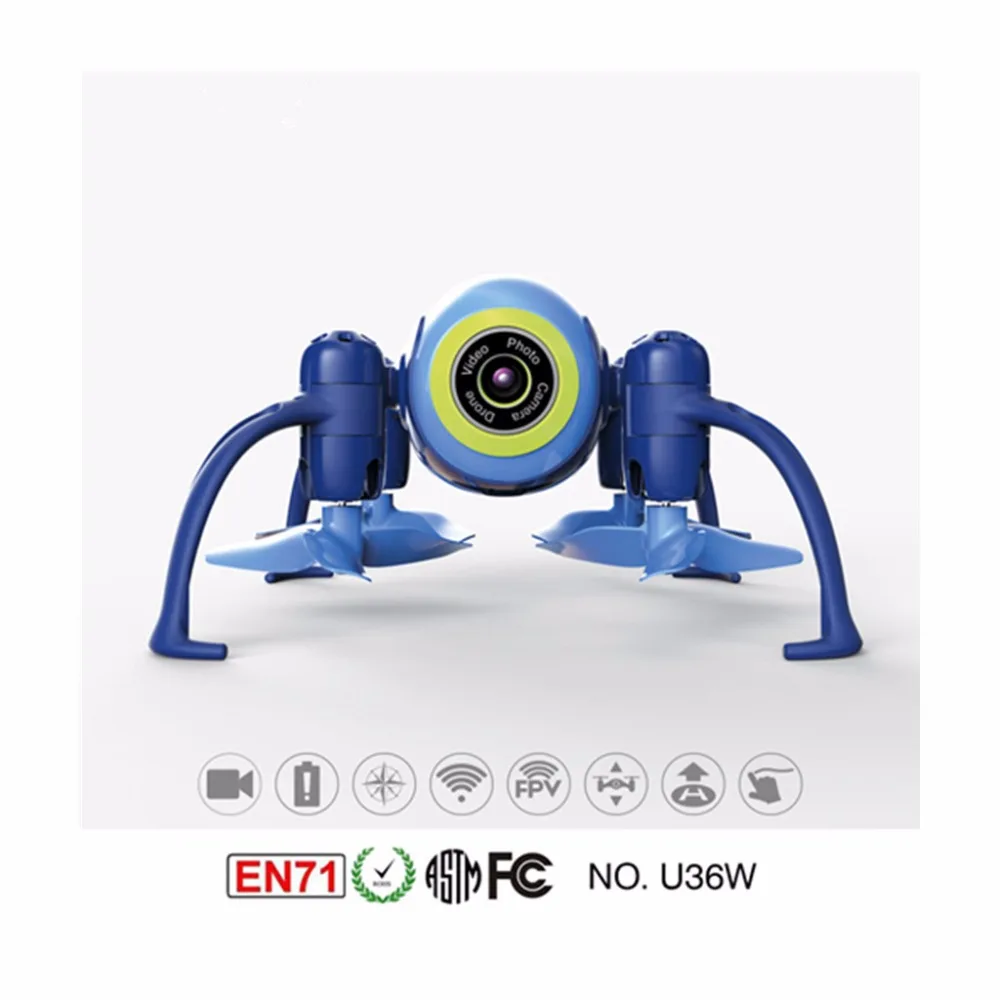 U36W Blue Aircraft 2 4Ghz WIFI FPV mini font b drone b font with camera