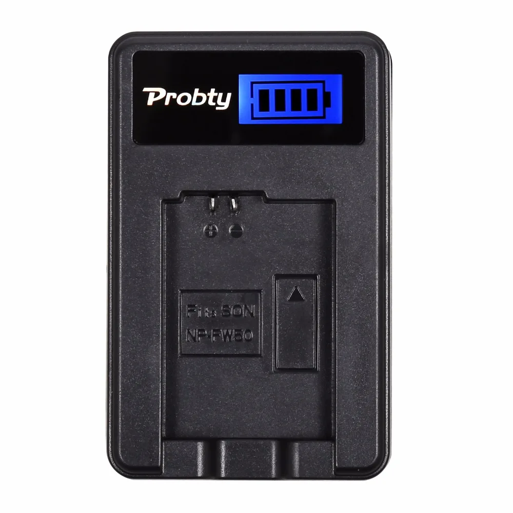 Probty NP-FW50 NP FW50 NPFW50 LCD USB Charger for Sony Alpha a6000 a6300 NEX-7 SLT-A37 DSC-RX10 DSC-RX10 7SM2 ILCE-7R 7S QX1 battery charger adapter,led battery charger,dual usb battery charger