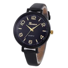 Женские часы из Женевы часы классический модный кожаный ремень женские часы платье Кварцевые женские наручные часы браслет часы Relogio# B