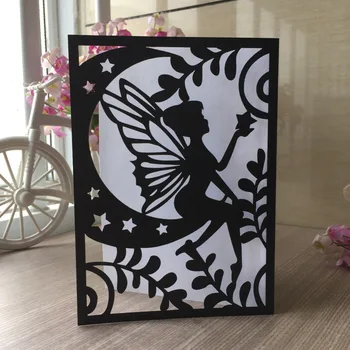 

40pcs/lot Chic Pearl Paper Fairy Tale Theme Invitations Card Wedding Decorations Bridal Shower Invitations Gift Card