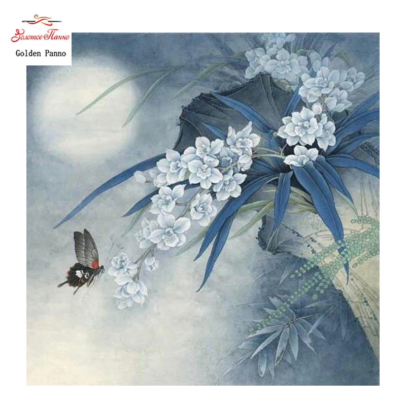 

Golden Panno,Needlework,DIY DMC Cross stitch,Sets For Embroidery kits,Precise unprinted flower Patterns Counted Cross-stitching