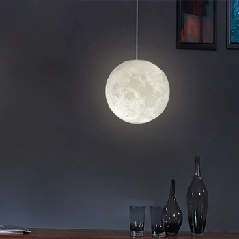 

Nordic Creative Planet 3D Print Pendant Light Moon Jupiter Planet Lamps