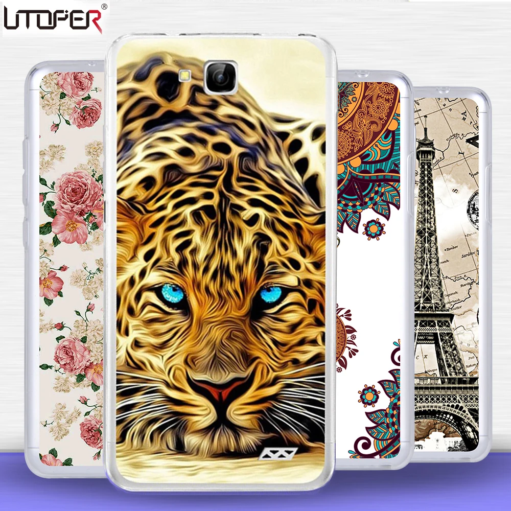 Coque For Oukitel C3 Case Transparent Silicon TPU Cover Mandala cartoon lion cat Case For