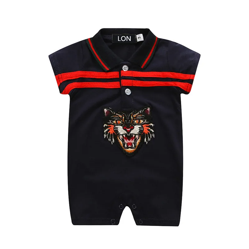 

Newborn Infant Boys Romper 2018 Brand Summer Short sleeve Baby Girls Jumpsuit Kids Clothes Toddler Costume Button Baby Romper