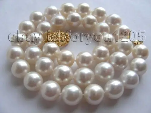 

AAA Natural 12mm White Perfect Round Pearl Necklace! ^^^@^Noble style Natural Fine jewe FREE SHIPPING