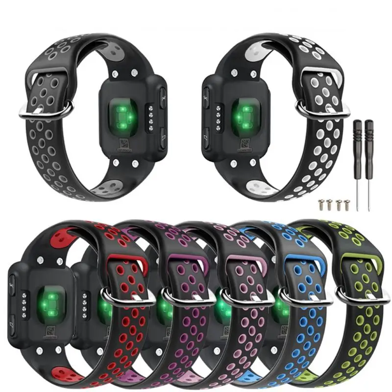 

Two-color Soft Silicone Watchband Sports Wrist Band Strap Replacement for Garmin Forerunner 35 Smart Watch Accessories