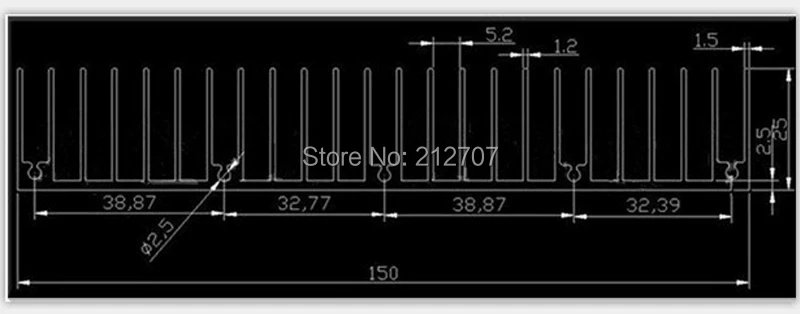 heatsink 150x60x25mm 12