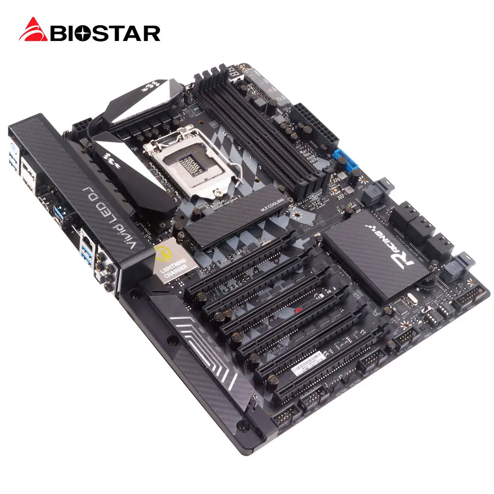BIOSTAR Game Motherboard Z270GT8 LGA 1151 Computer Racing DDR4 M.2 Support 6Graphics Card Slot Core I7 7700K i5 7500 6600 biostar new h110mlc desktop motherboard for intel core i5 i7 7700k 6700 cpu lga 1151 micro atx ddr4 2133 1866 computer mainboard