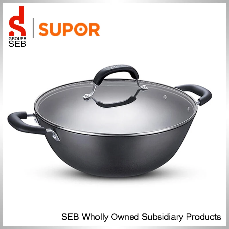 Supor Large Non Coated Cast Iron Coated Cast Iron Wok CookwareWoks