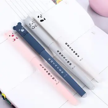 

2000pcs/lot Cartoon Animals Erasable Pen 0.35mm Cute Panda Cat Magic Pens Kawaii Gel Pens For School Writing Novelty Stationery