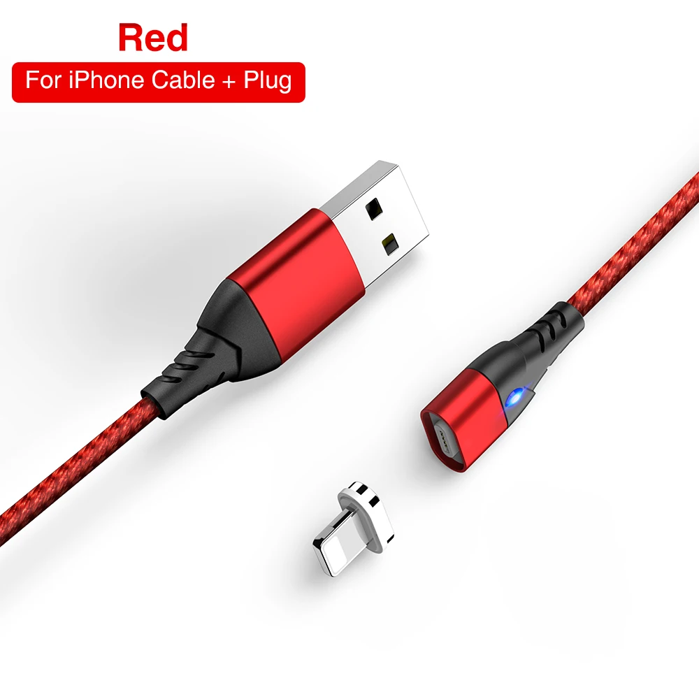 Kisscase Магнитный Micro usb type-C кабель для быстрой зарядки для iPhone samsung Быстрый USB кабель для синхронизации данных адаптер для зарядного устройства - Цвет: Red line For iPhone