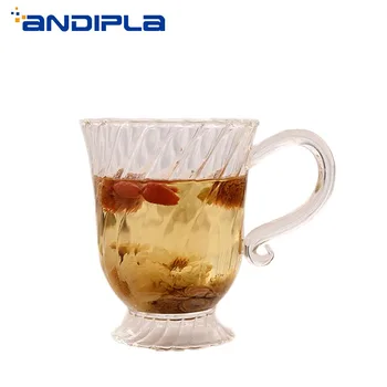 

350ml Creative Heat Resistant High Borosilicate Glass Mug Transparent Flower Teacup Coffee Milk Tea Mug Office Drinkware Teaware